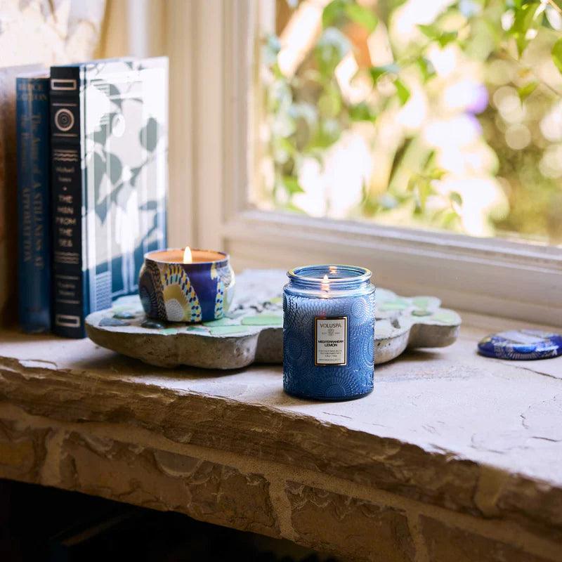 Mediterranean Lemon Scented Mini Tin Candle - 2oz Hand-Poured Soy Wax for Home, Bathroom & Relaxation - Perfect for Aromatherapy, Gifts & Cozy Ambiance