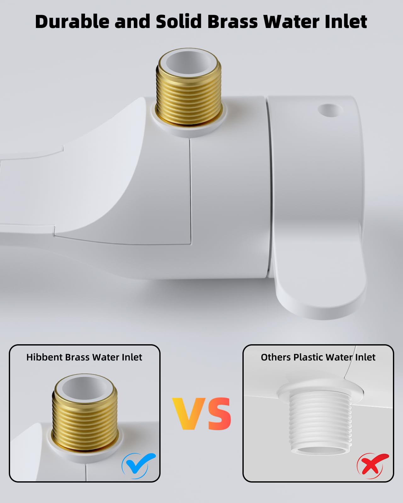 Hibbent 2 Pack Non-Electric Bidet Toilet Attachment - Dual Nozzle for Frontal & Rear Wash, Adjustable Water Pressure Control, Fresh Water Bidet Seat (White) - Perfect for Bathroom Hygiene & Comfort