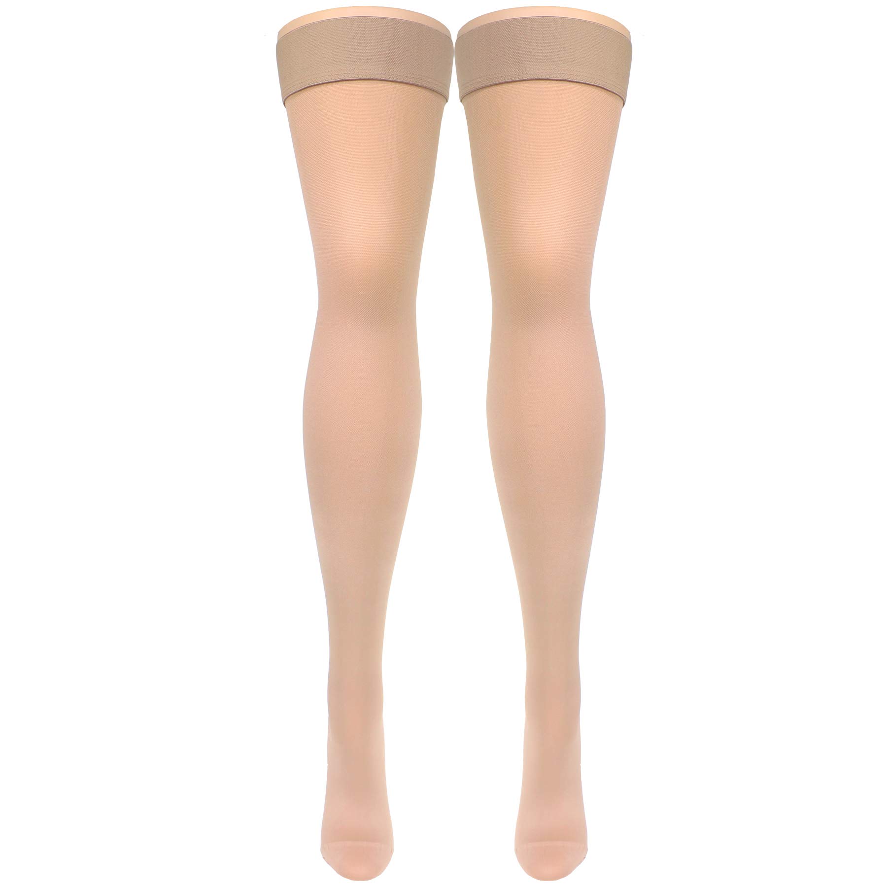 Truform Women's Open Toe Thigh High Compression Stockings - 20-30mmHg Medical Grade Support for Varicose Veins, Swelling & Travel - Perfect for Nurses, Pregnant Women & Long Flights