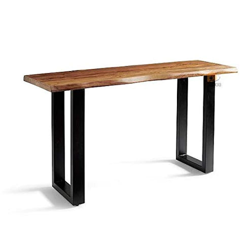 Gfine Solid Sheesham Wood & Iron Console Table - 86x38x76cm - Entryway Hallway Furniture for Home Decor