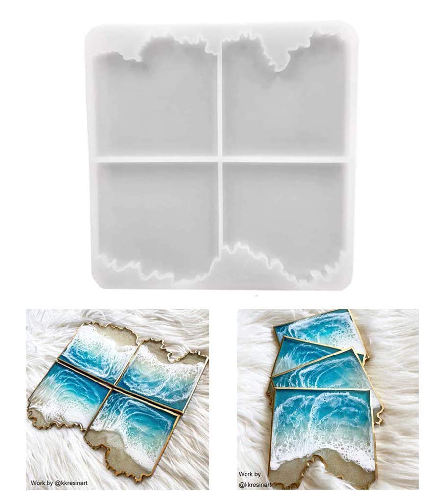 Premium Silicone Resin Coaster Molds Set - DIY Epoxy Geode & Agate Coaster Making Kit for Handmade Drink Coasters, Cup Mats - Perfect for Home Decor, Wedding Favors & Craft Projects