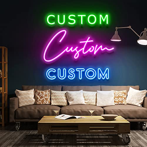Custom LED Neon Signs for Bedroom Wall Decor - Personalized Neon Lights for Wedding, Birthday Party, Bar & Home Decor (35 Inch, 2 Line Text) - Perfect for Living Room, Nursery, Office & Retail Store Displays
