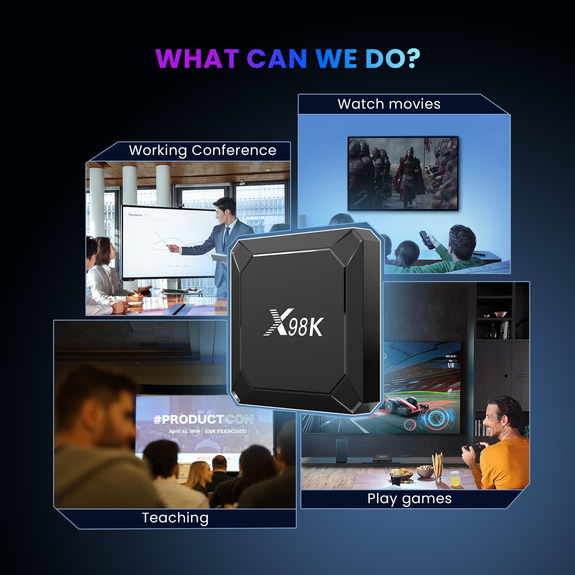 Sidiwen X98K Android 13.0 TV Box - 2GB RAM 16GB ROM, RK3528A Quad-Core Processor, Dual-Band Wi-Fi (2.4G/5G), 8K Ultra HD, Bluetooth 5.0, 100M LAN, USB 3.0, HDR10 Support - Perfect for Streaming, Gaming & Home Entertainment