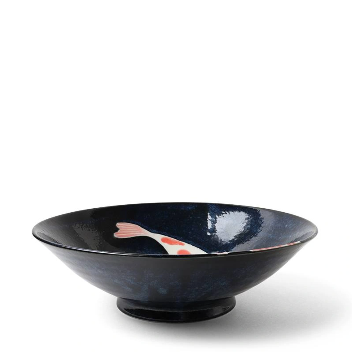 Handmade Japanese Koi Fish Ceramic Serving Bowl - Elegant Sushi, Noodle & Salad Dish for Asian Dining & Home Decor