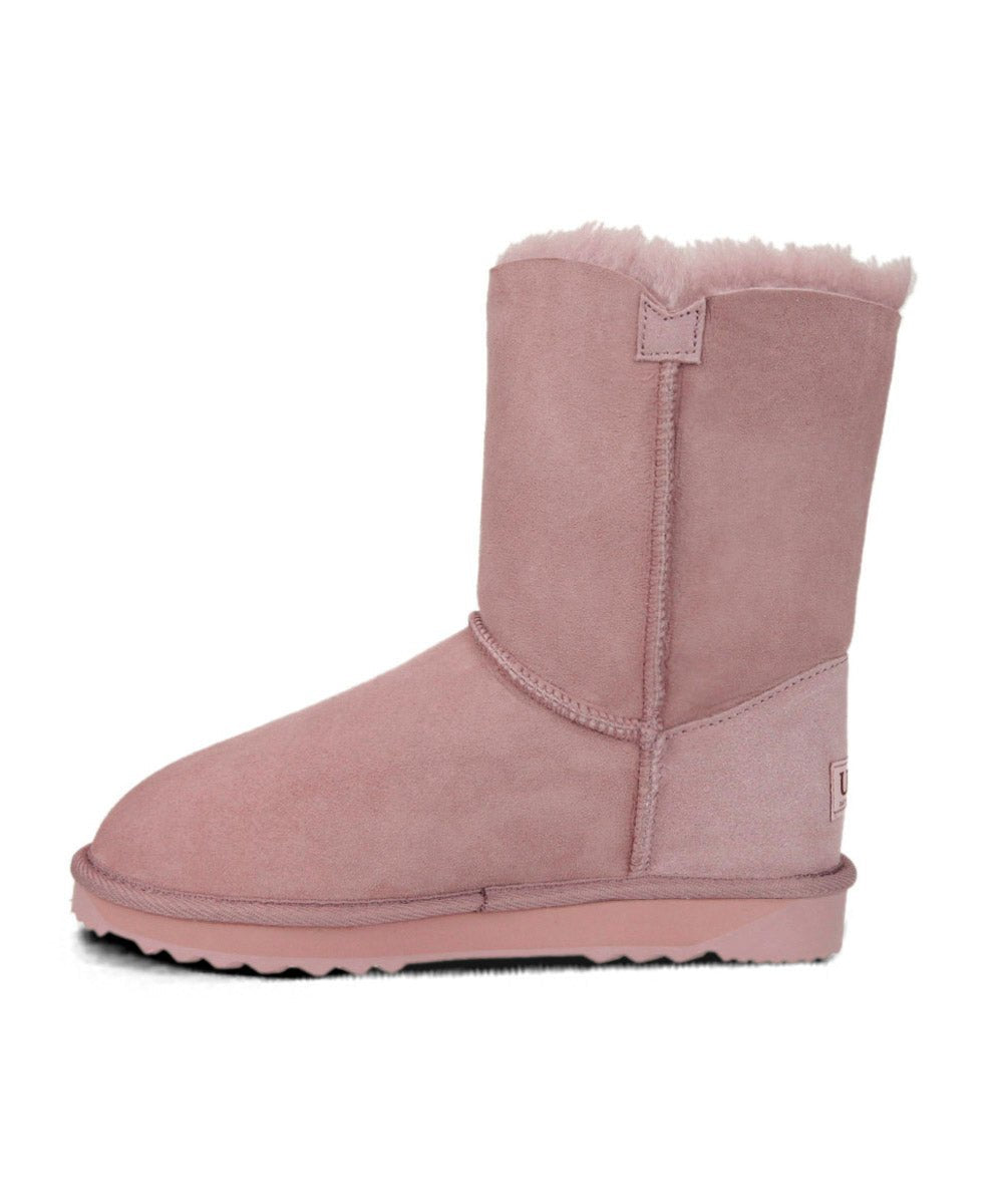 Women's UGG Premium Short Button Boots - Warm Winter Snow Boots for Women | Cozy & Stylish Ankle Boots for Cold Weather, Outdoor Activities & Casual Wear