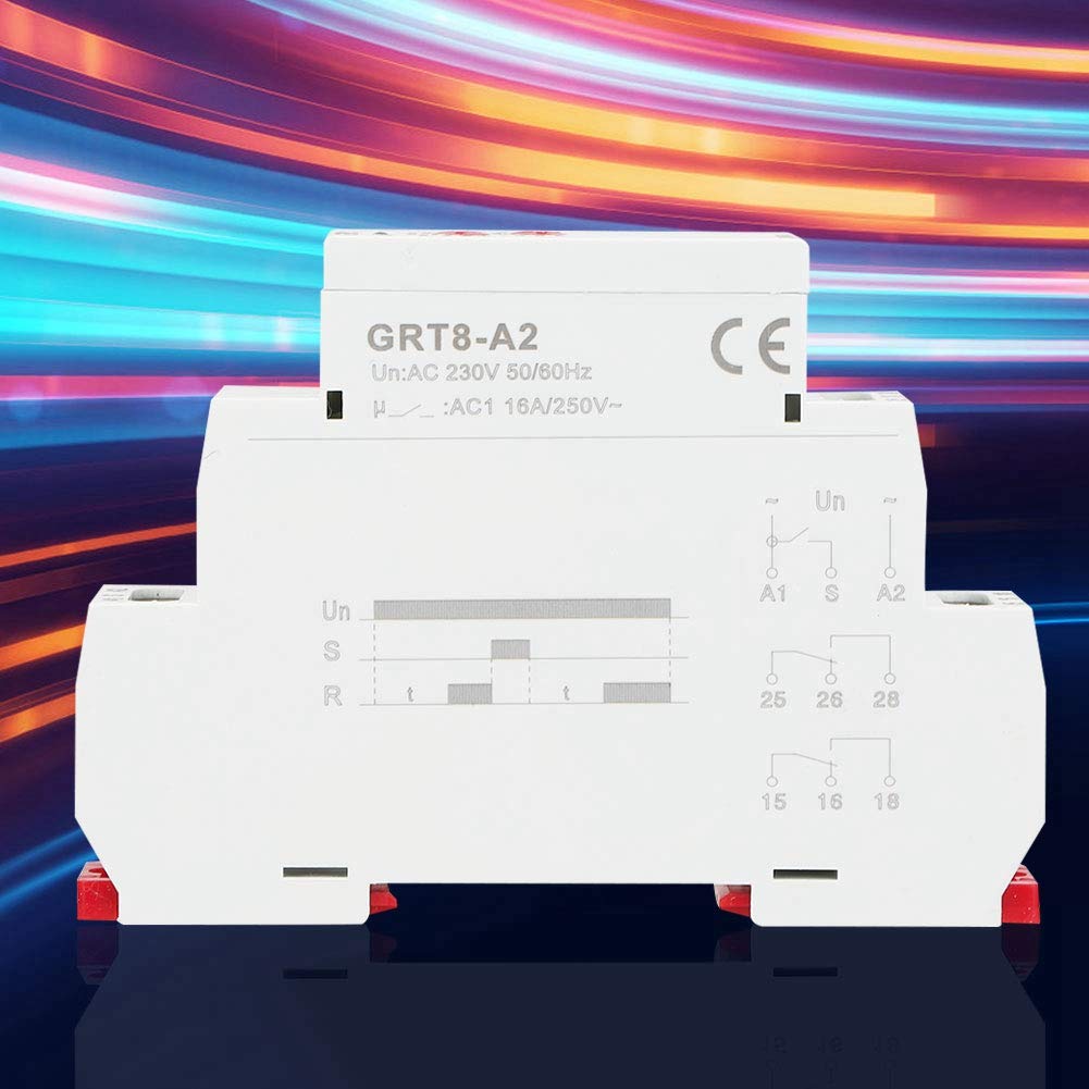 Keenso GRT8-A2 Timer Relay - DIN Rail Mount, 12V-240V AC/DC, Single Function Industrial Time Delay Relay for Automation Control | Perfect for HVAC Systems, Motor Controls & Industrial Machinery