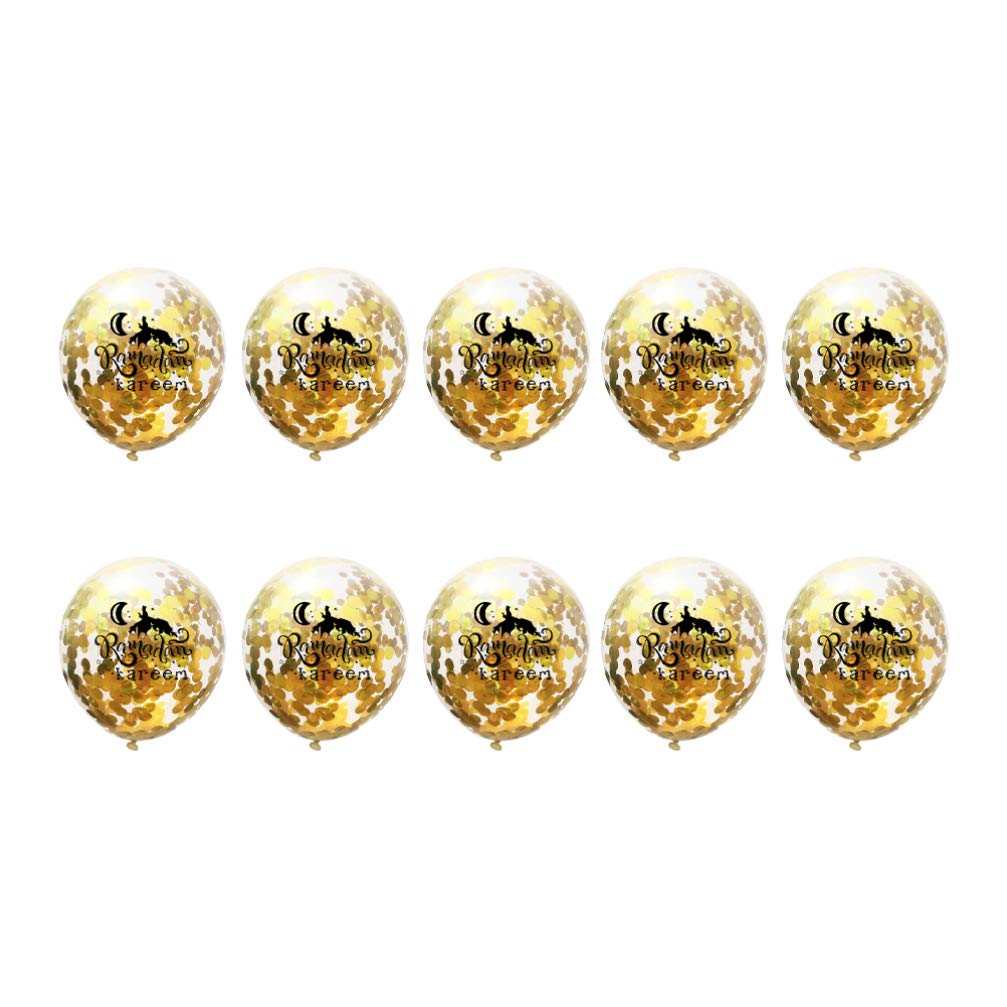 SOIMISS 10pcs Eid Mubarak Balloons - Golden Ramadan Mubarak Party Decorations for Home, Mosque & Festival Celebrations - Perfect for Eid al-Fitr, Iftar Parties & Islamic Holiday Decor