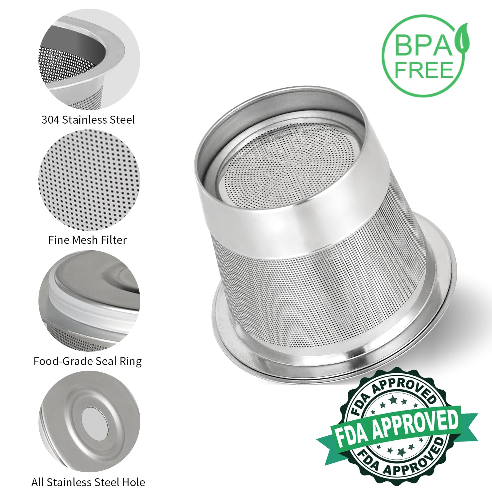 2 Pack Reusable K-Cups for Ninja Dual Brew Coffee Maker - Stainless Steel Refillable Coffee Pods Compatible with Ninja CFP101 & PB051 | Eco-Friendly Coffee Accessories for Home & Office Brewing