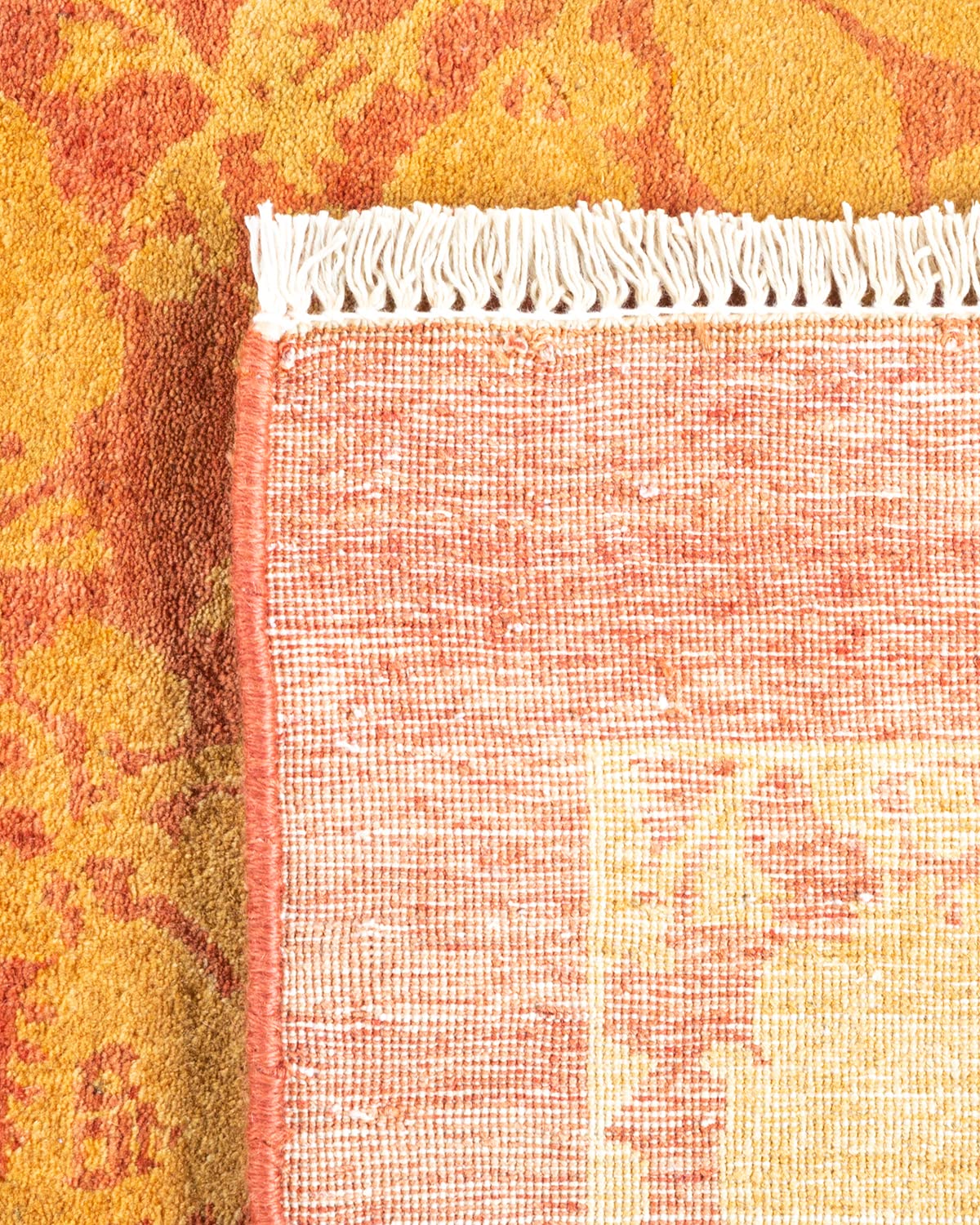 Handmade Wool Solo Rugs - Unique Hand-Knotted Traditional Abstract Mogul Pink 4x6 Area Rug for Living Room, Bedroom & Home Decor
