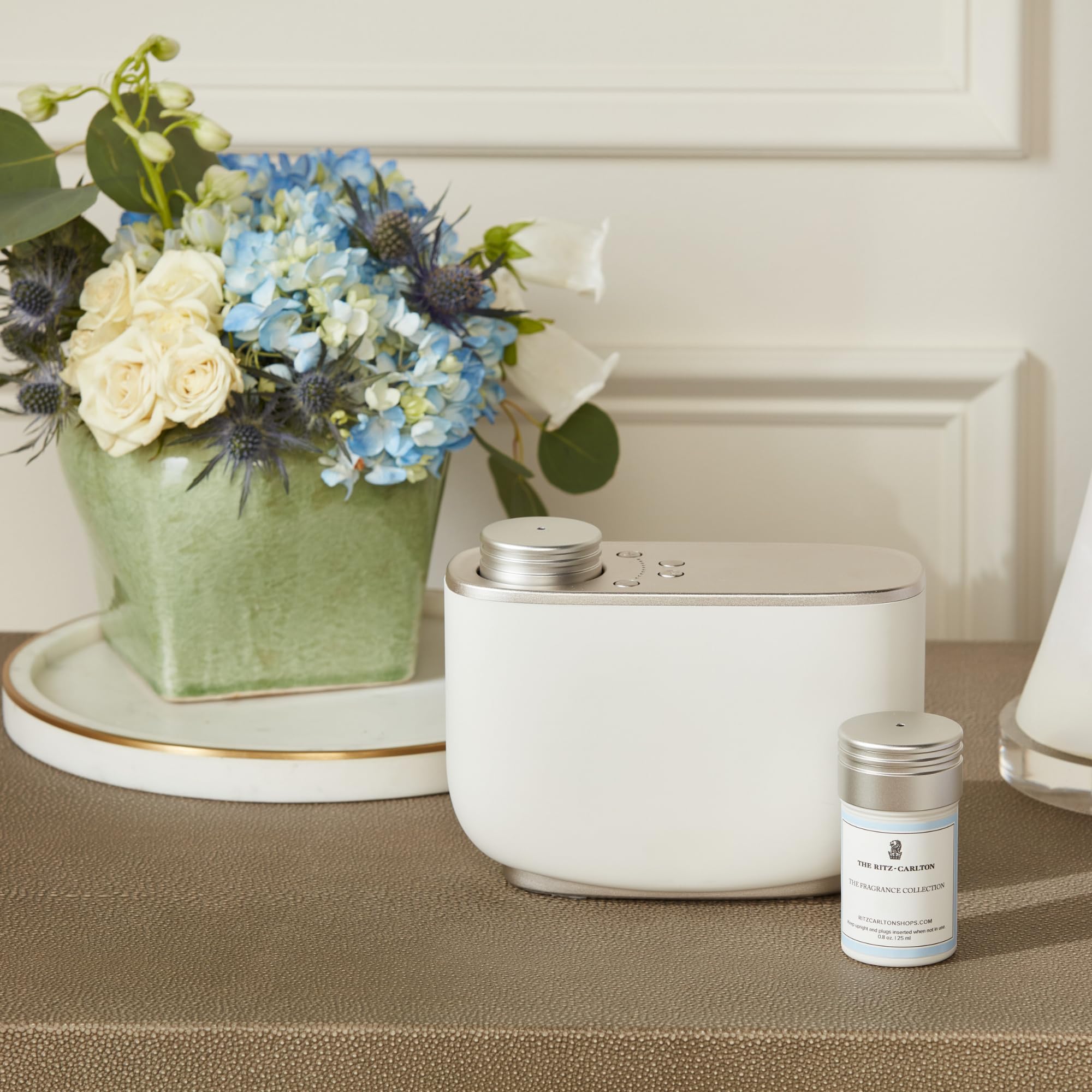 Luxury Ritz-Carlton Aromatherapy Diffuser Set with Essential Oil Capsules - Garden Mint, Eucalyptus, Citrus & Spice Scented - Perfect for Home Spa, Hotel-Style Relaxation & Stress Relief