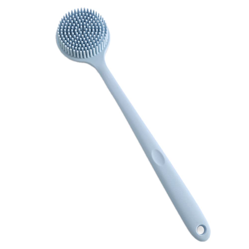 Exfoliating Bath Brush with Long Handle - RIKEL Back Scrubber & Body Massager for Shower - Blue Exfoliation Sponge for Smooth Skin - Perfect for Deep Cleansing & Relaxation
