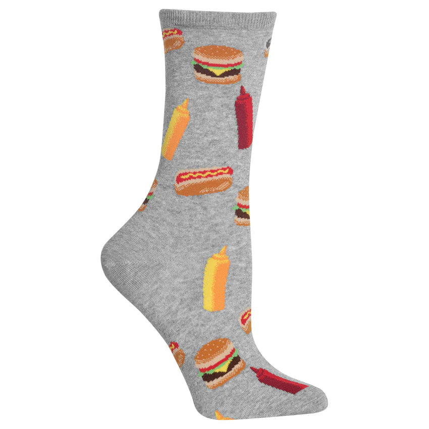 Women's BBQ Food Print Socks - Funny Grilling Socks for Cooking, Barbecue Lovers & Gift Ideas - Perfect for Outdoor Parties, BBQ Events & Casual Wear