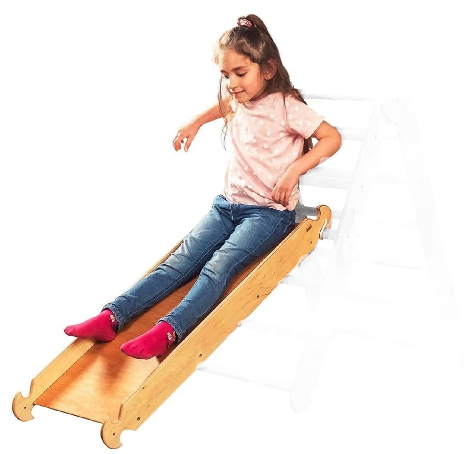 Goodevas Wooden Climbing Board Slide & Ramp - Montessori Climber Accessory for Pikler Triangle - Natural Wood Toddler Slide Toy for Kids Ages 6 Months to 7 Years - Perfect for Indoor Playrooms, Daycares & Montessori Classrooms