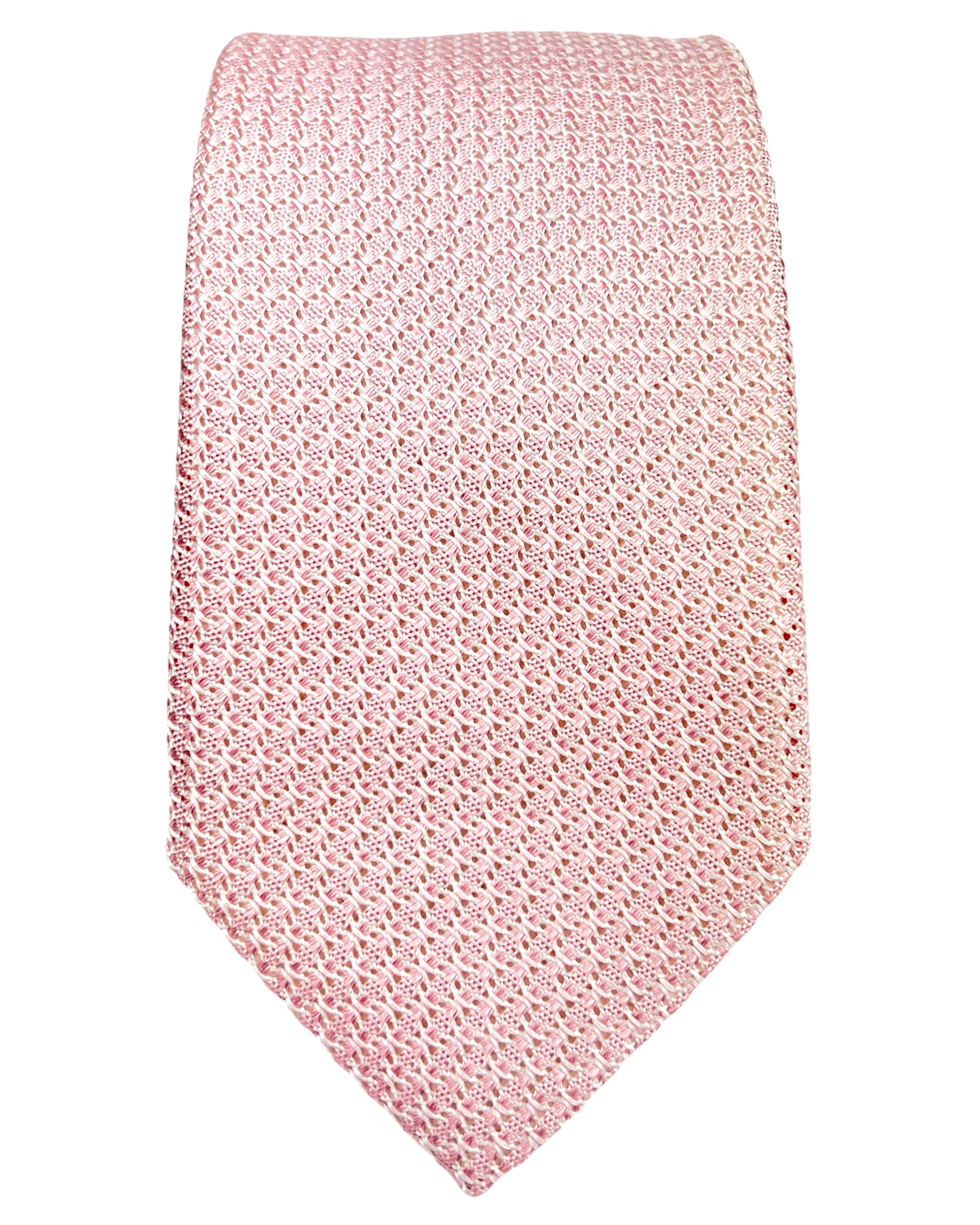 DÉCLIC Grenadine Silk Tie for Men - Elegant Pink Weave Pattern - Perfect for Weddings, Business Meetings & Formal Events