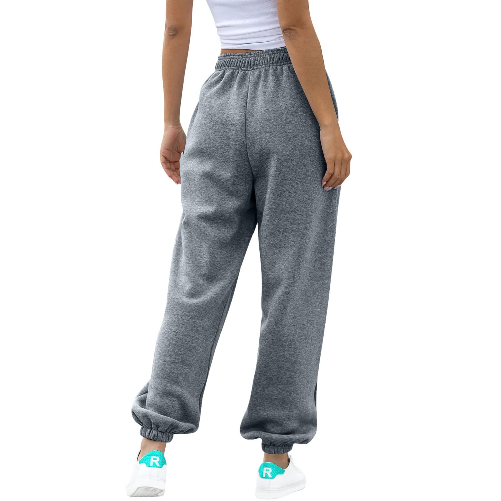 ASHER FASHION Women's High Waist Jogger Sweatpants - Baggy Lounge Yoga Pants with Pockets for Running, Workout & Casual Wear