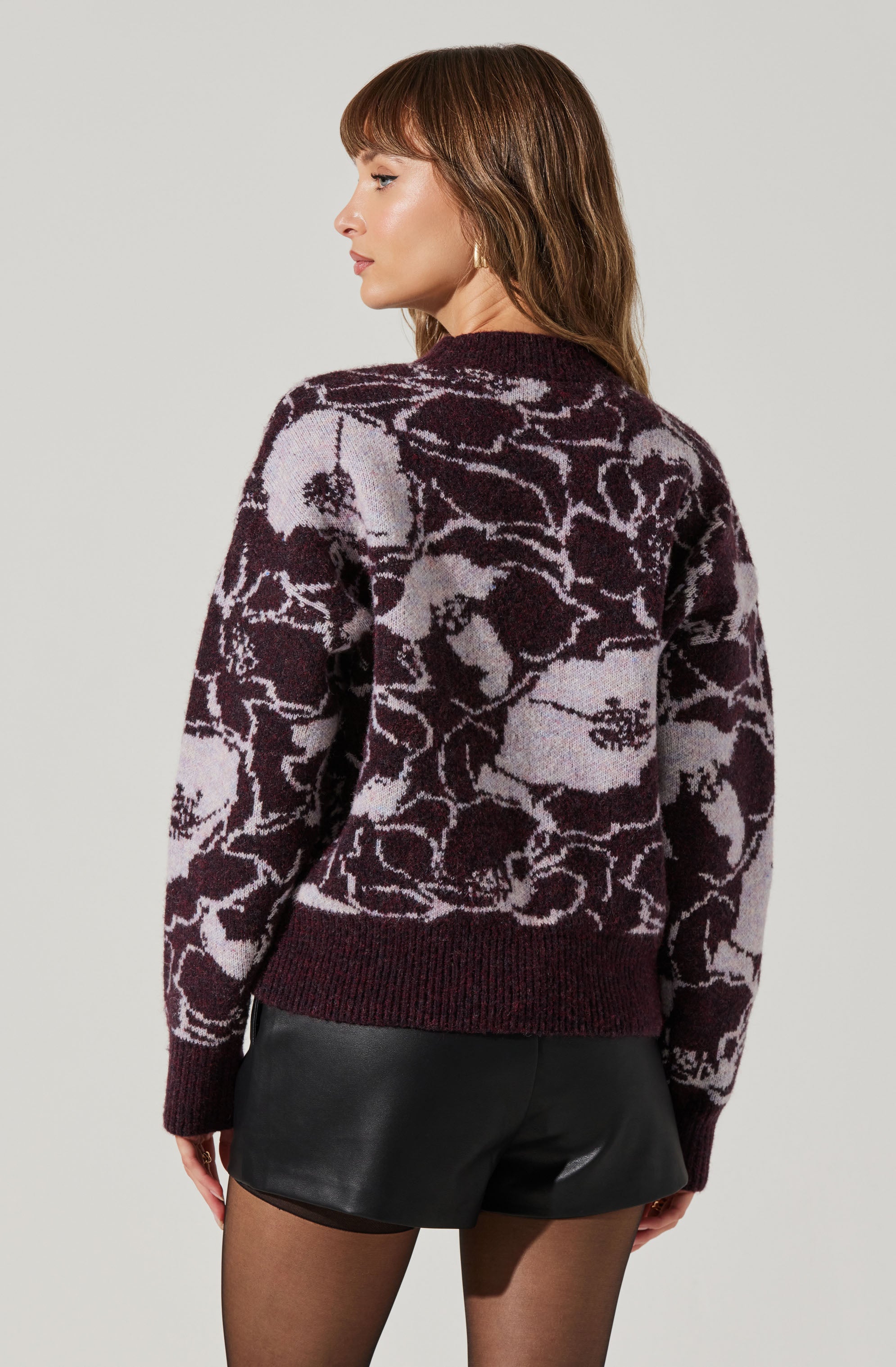 Stylish Saira Floral Knit Sweater for Women | Soft Comfortable Pullover | Perfect for Fall, Winter & Casual Outfits