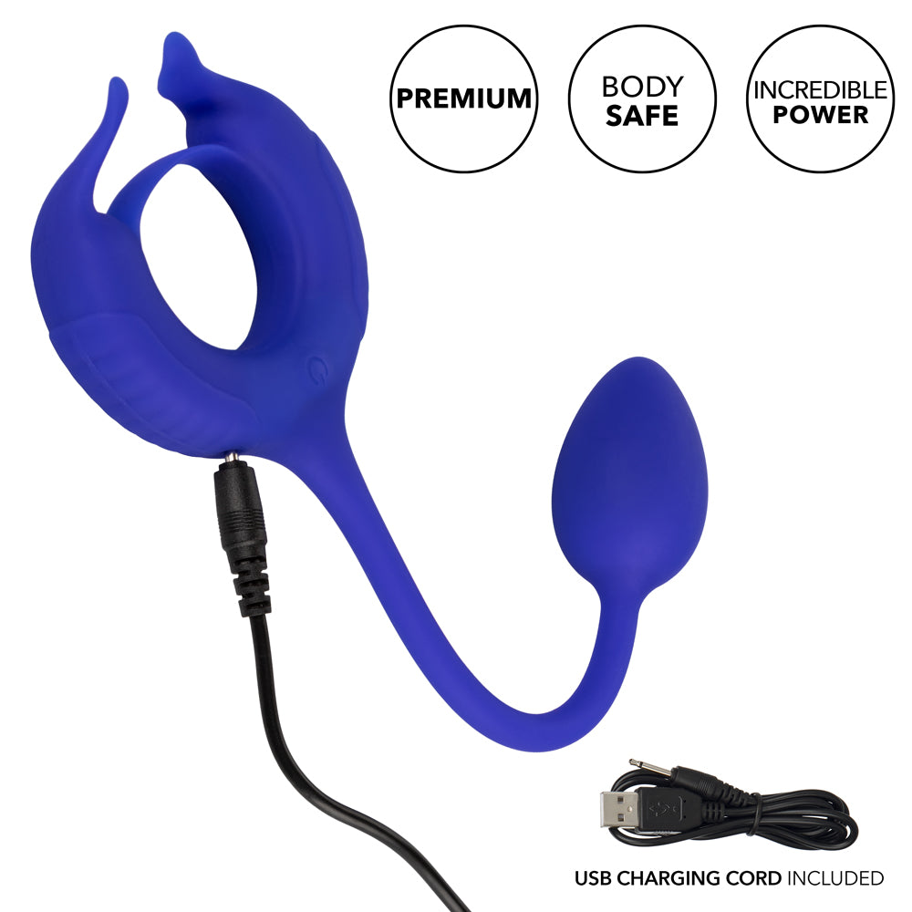 Admiral Vibrating Weighted Cock Ring & Anal Plug Set - Dual Stimulation for Enhanced Pleasure - Perfect for Couples Play & Solo Exploration