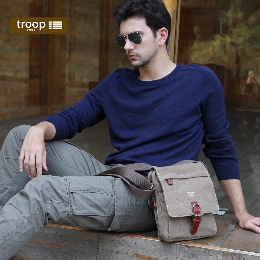 Troop London Classic Canvas Crossbody Bag for Men & Women - Stylish & Durable Shoulder Bag for Travel, Work & Everyday Use