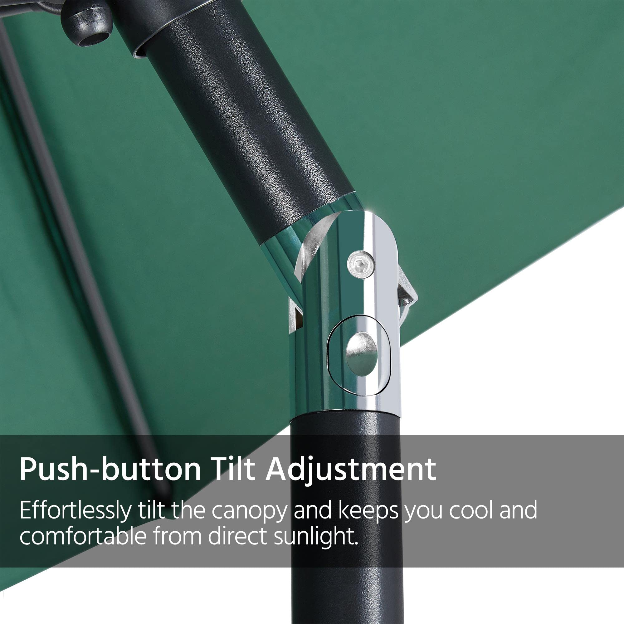 Yaheetech 11FT Heavy Duty Outdoor Patio Umbrella with 30lb Base - Dark Green Market Umbrella with Push Button Tilt, Crank & Sturdy Steel Ribs for Garden, Poolside, Deck & Backyard Relaxation