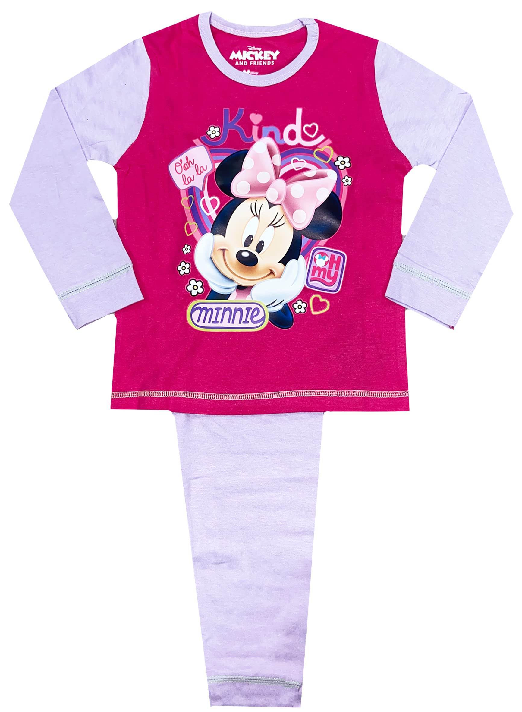 Disney Minnie Mouse Girls' Pajama Set - Cute Cartoon Character Sleepwear for Kids & Toddlers - Perfect for Bedtime, Sleepovers & Family Movie Nights