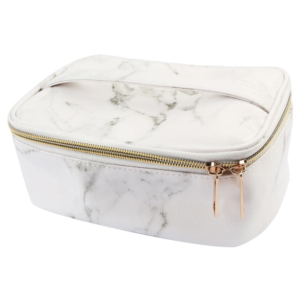 Losa Travel PU Leather Makeup Bag - Waterproof Cosmetic Organizer with Multiple Compartments for Toiletries, Makeup Brushes & Jewelry | Perfect for Travel, Gym & Daily Use