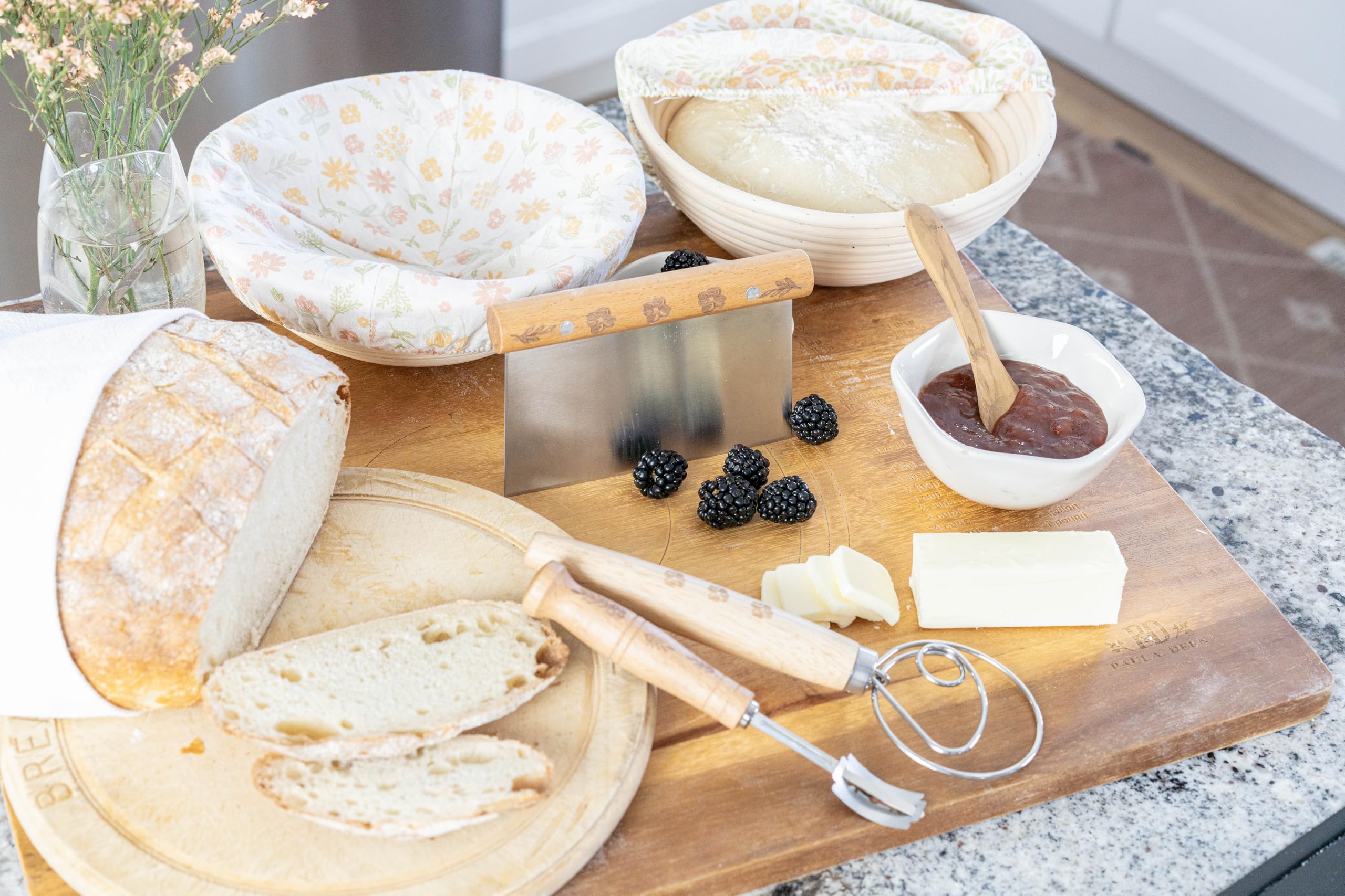 Premium Oval Banneton Bread Proofing Basket Set of 2 (9 Inch) - Natural Rattan Sourdough Proofing Kit for Artisan Bread Baking | Perfect for Homemade Sourdough, Baguettes & Rustic Loaves | Ideal for Bakers & Bread Making Enthusiasts