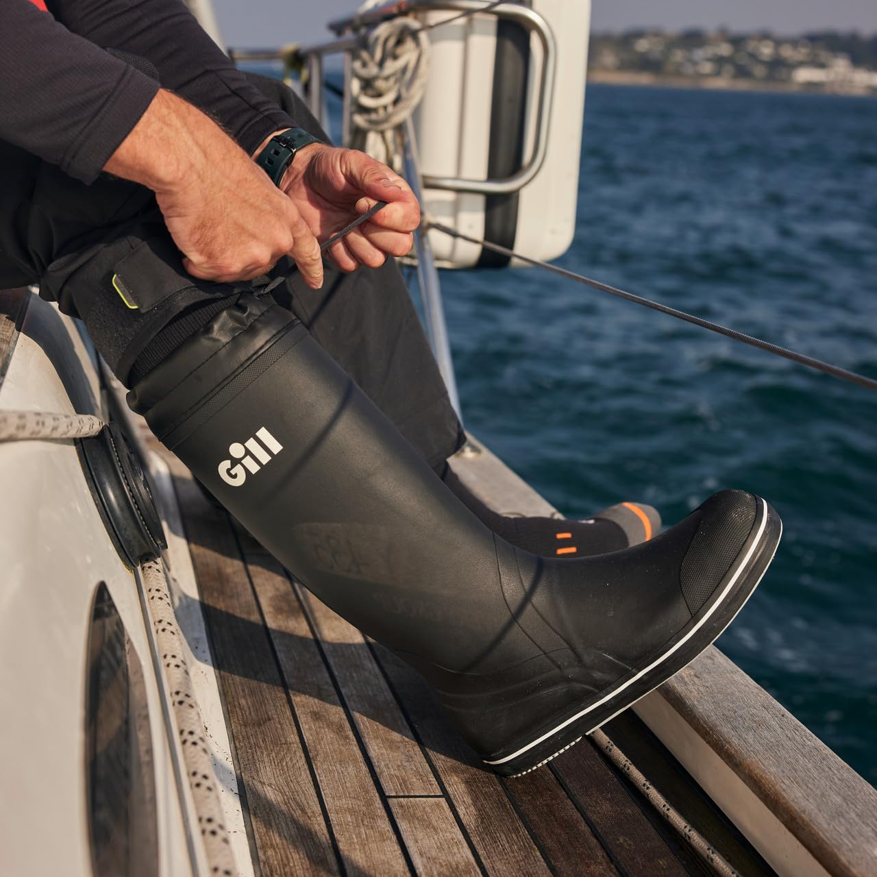 Gill Tall Yachting Boots - 100% Rubber Non-Slip Sailing Shoes for Men & Women - Perfect for Cruising, Yachting and Marine Activities