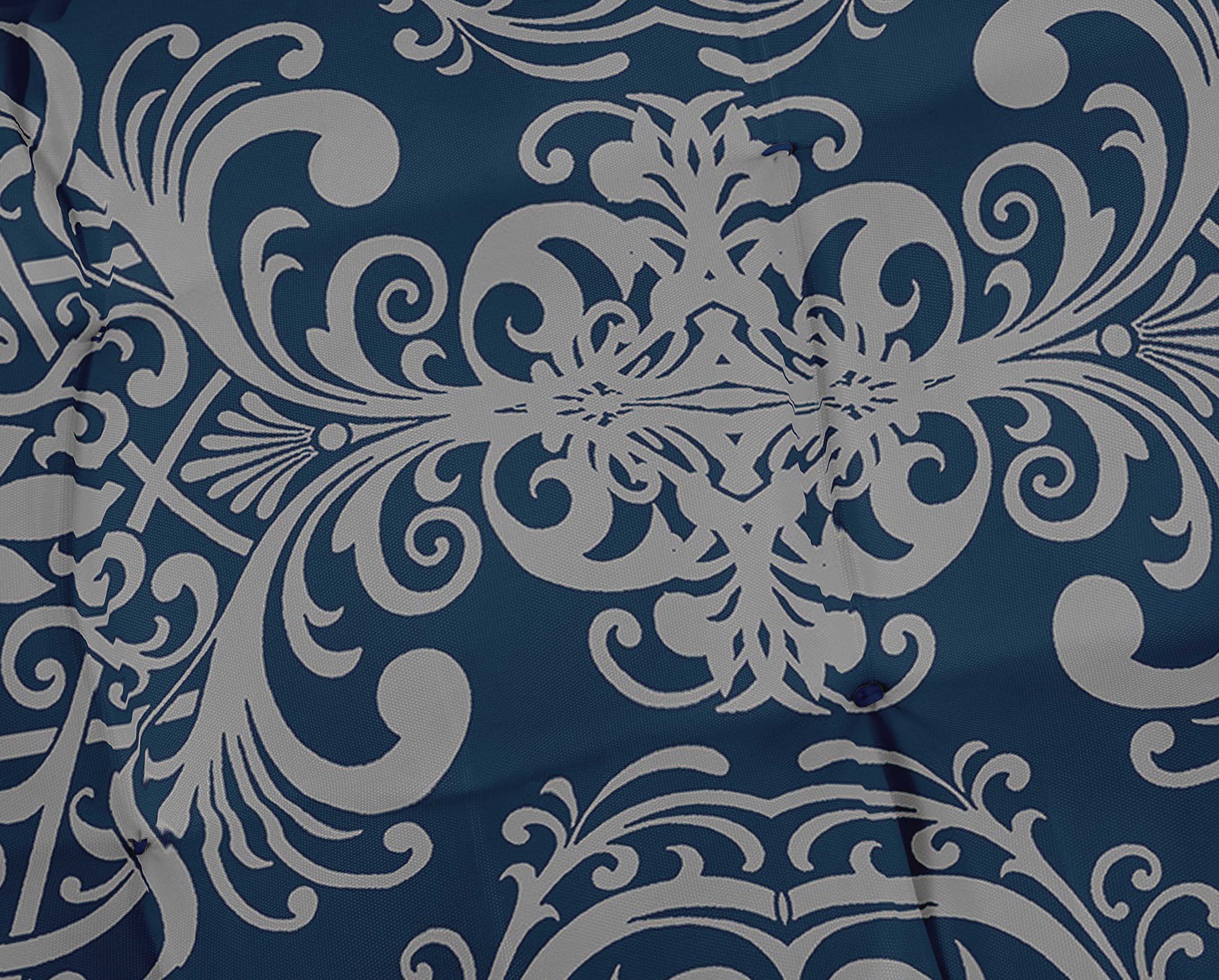 Waterproof Printed Outdoor Bench Cushion - Navy Blue Garden Furniture for Patio, Front Porch & Backyard - Comfortable Lounger Seat with Weather-Resistant Fabric - Perfect for Relaxing in Your Outdoor Living Space