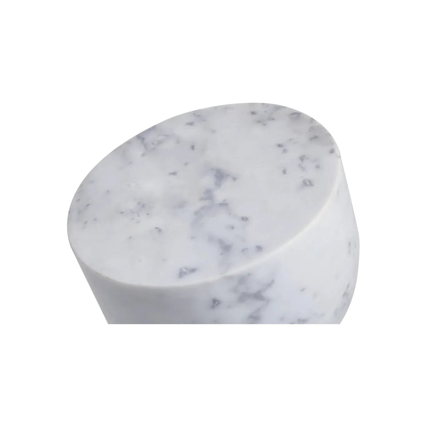 White Marble Apothecary End Table - Vintage Style Accent Table for Living Room, Bedroom & Entryway Decor