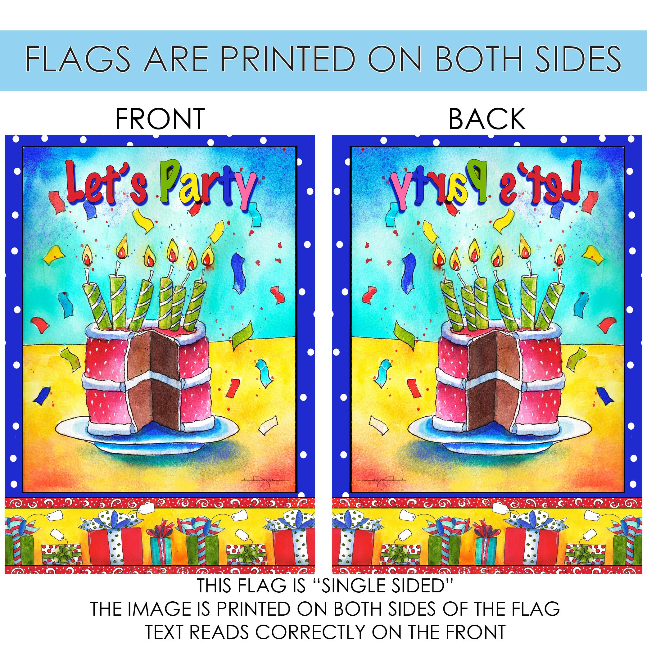 Toland Home Garden 109454 Double Sided Birthday Party Flag - 28x40 Inch Outdoor Yard Decoration for House Celebrations | Perfect for Birthday Parties, Garden Decor & Outdoor Festivities