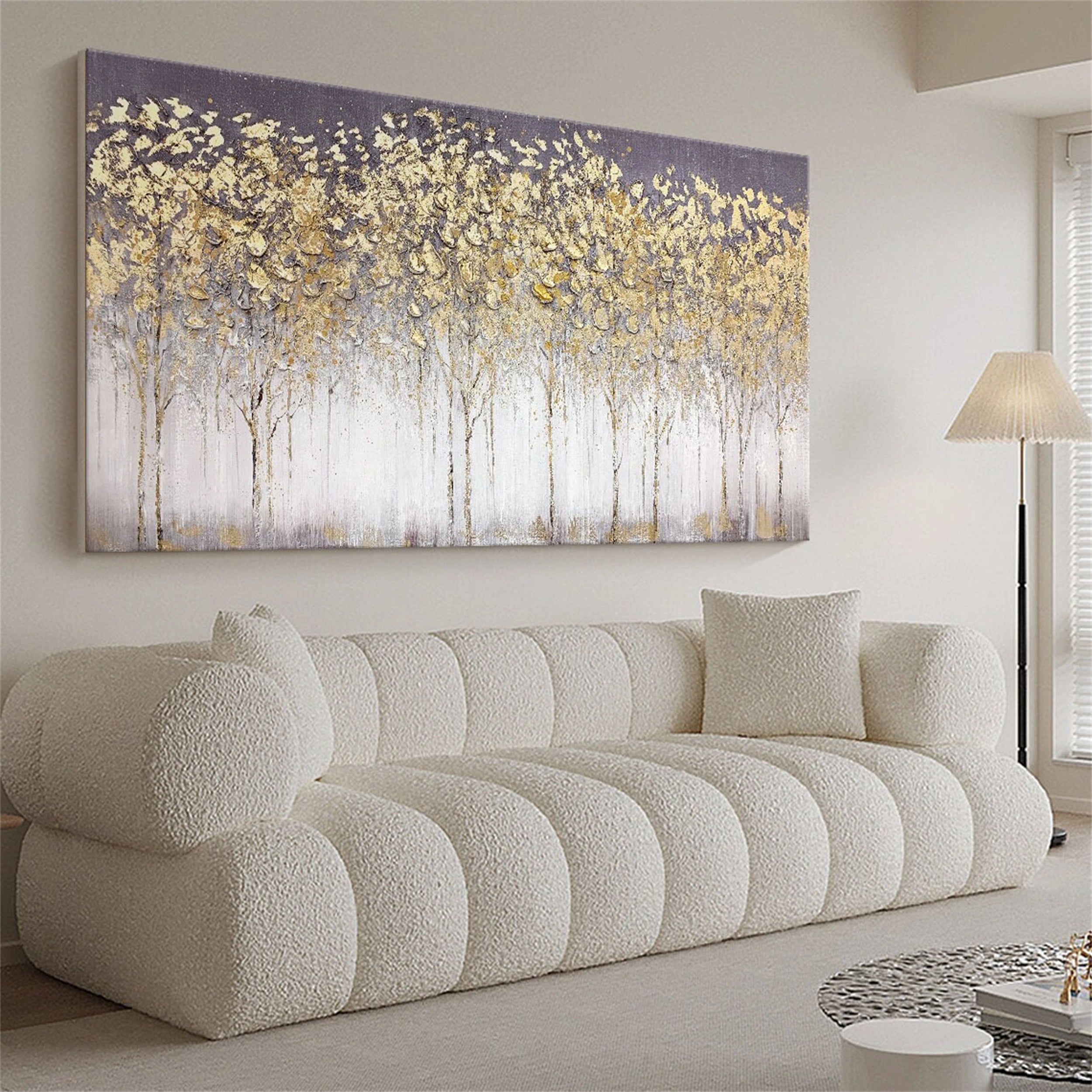 Beautiful Flower and Tree Painting #FT032 - Handmade Canvas Art for Home Decor, Living Room, Bedroom & Office Wall
