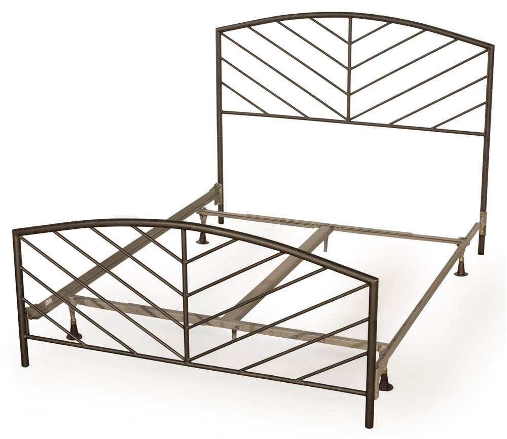 Hillsdale Essex Queen Size Bed Frame with Headboard and Footboard in Metallic Brown - Perfect for Modern Bedroom Decor and Guest Room Setup