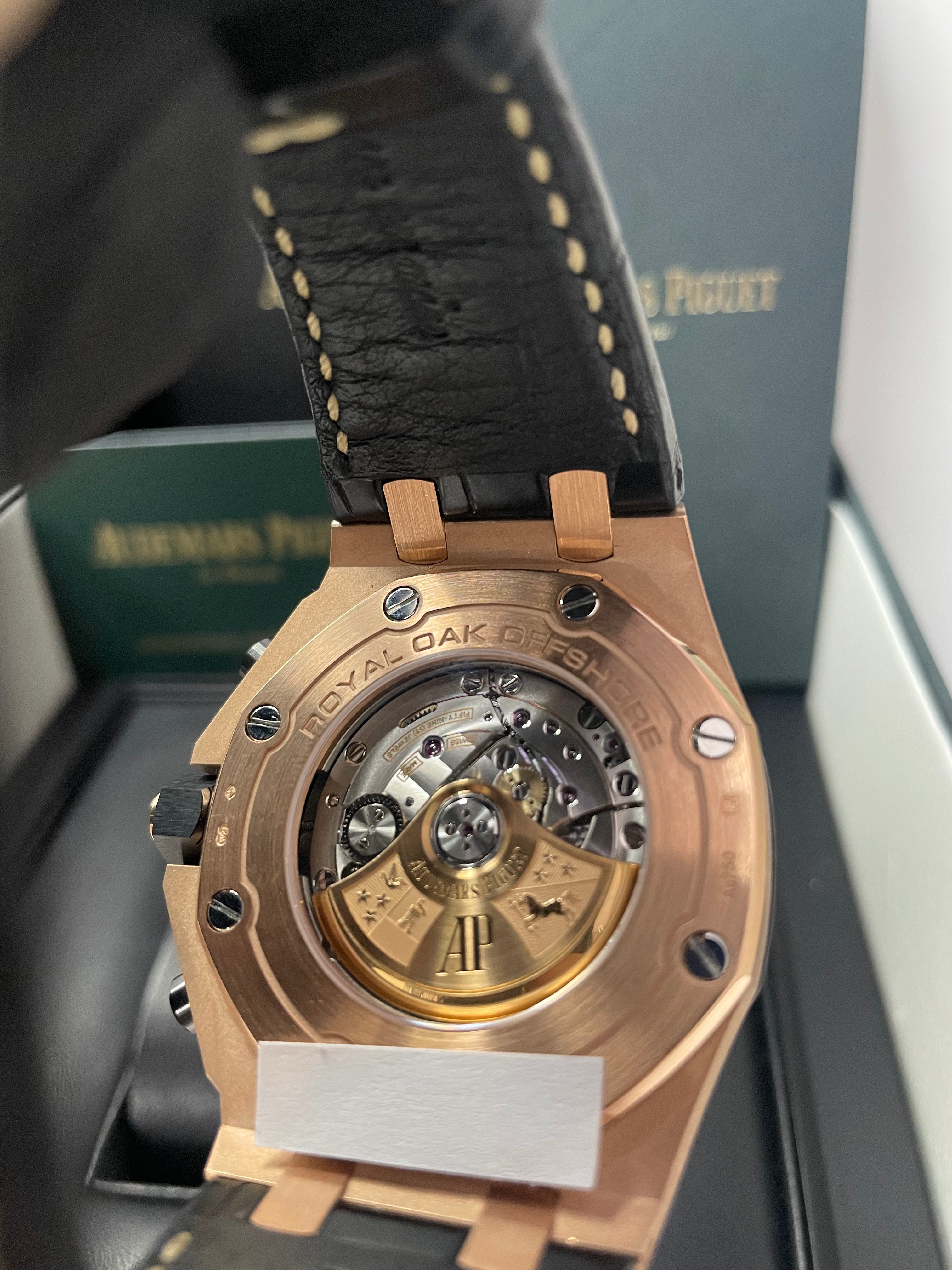 Audemars Piguet Royal Oak Offshore Selfwinding Chronograph Men's Watch - 18K Rose Gold Case, Black Dial with Rose Gold Subdials, Ceramic Bezel (Ref#26470OR.OO.A002CR.02) - Luxury Sports Watch for Business, Events & Collectors