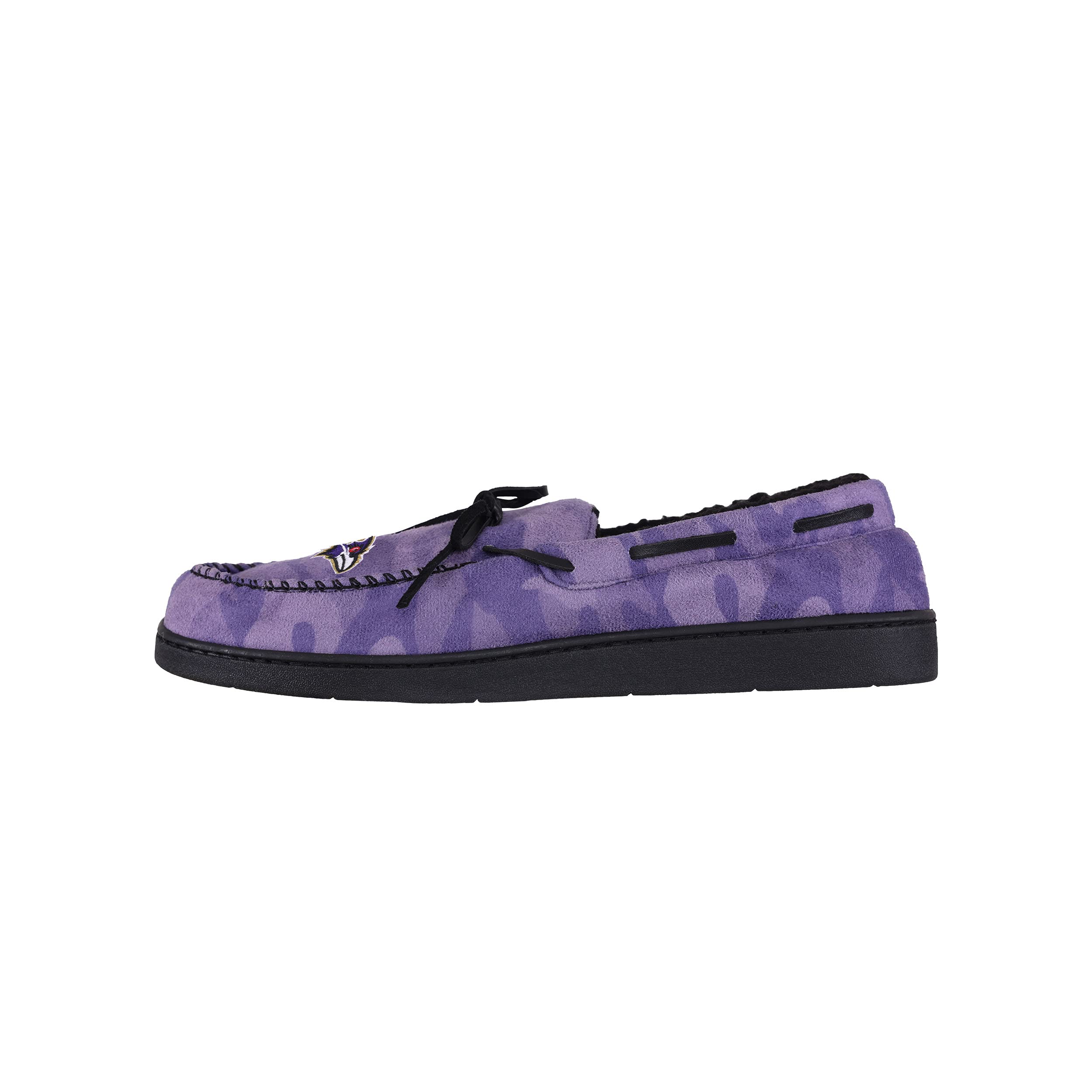 FOCO Men's NFL Team Logo Printed Camo Moccasin Slippers - Officially Licensed Football House Shoes for Comfort & Team Spirit - Perfect for Game Day, Lounge Wear & Gifts for NFL Fans