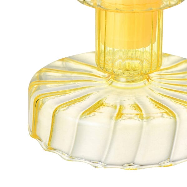 Premium Scented Soy Wax Candles with Elegant Glass Holder Set - Yellow for Home Decor, Romantic Dinners & Relaxing Ambiance
