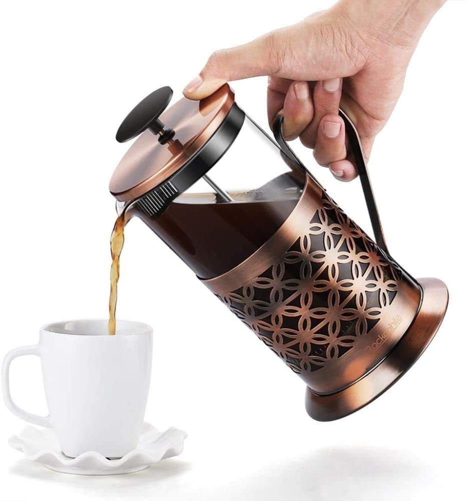 34 Oz Stainless Steel French Press Coffee Maker - 304 Grade Insulated Coffee Press with Filtration System for Home & Office Use | Perfect for Camping, Gifts & Daily Brewing