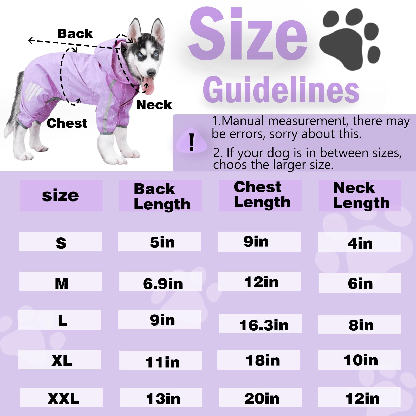 Waterproof Dog Raincoat with Reflective Strip & Hat - Lightweight Puppy Rain Jacket for Small Dogs (Purple, X-Large) - Perfect for Outdoor Walks, Hiking & Rainy Day Adventures