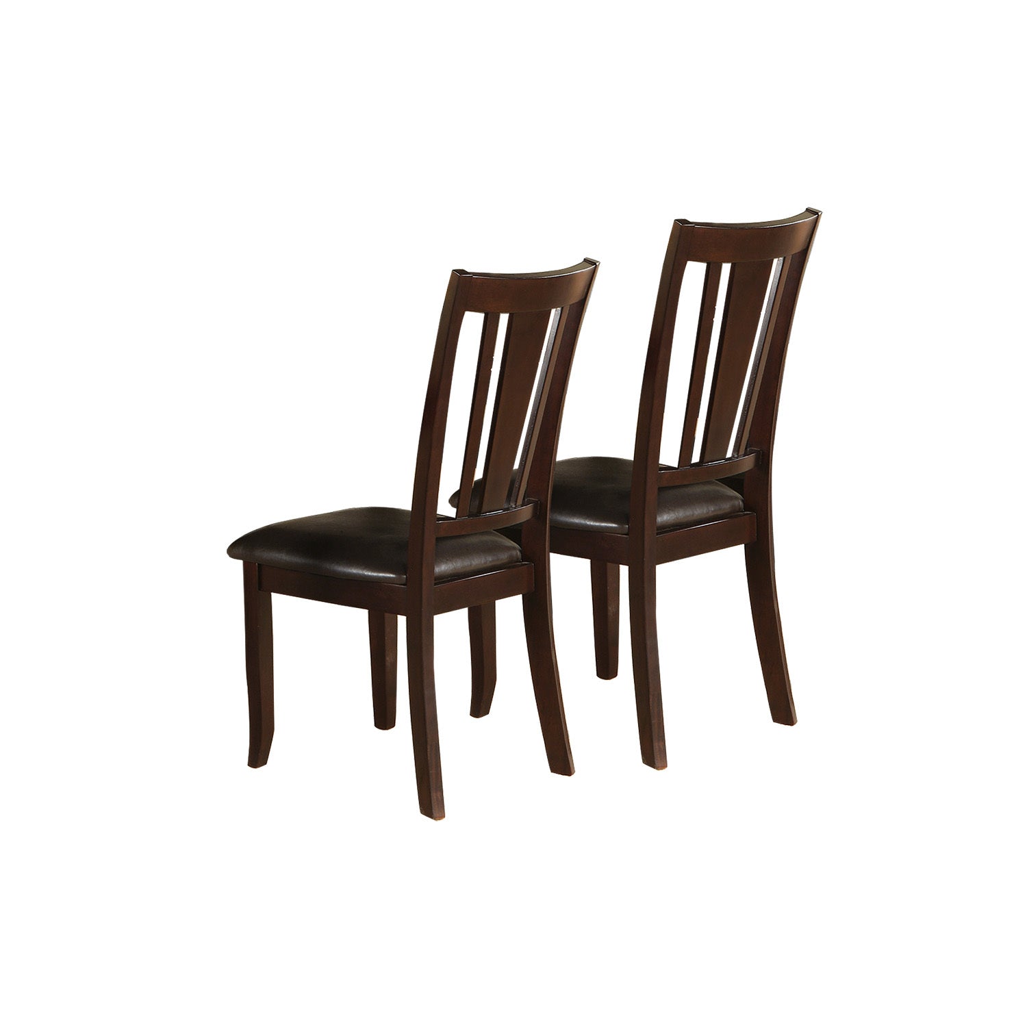 Charlton Slat Back Dining Side Chairs in Espresso - Set of 2 Modern Kitchen Chairs for Dining Room, Breakfast Nook & Small Space Decor