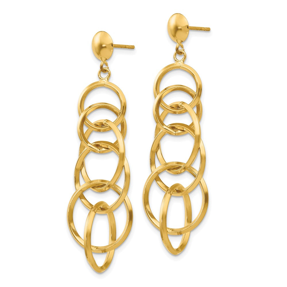 Gold Circle Drop Post Earrings for Women - Elegant Dangle Hoop Earrings TM545 - Perfect for Parties, Weddings & Everyday Wear
