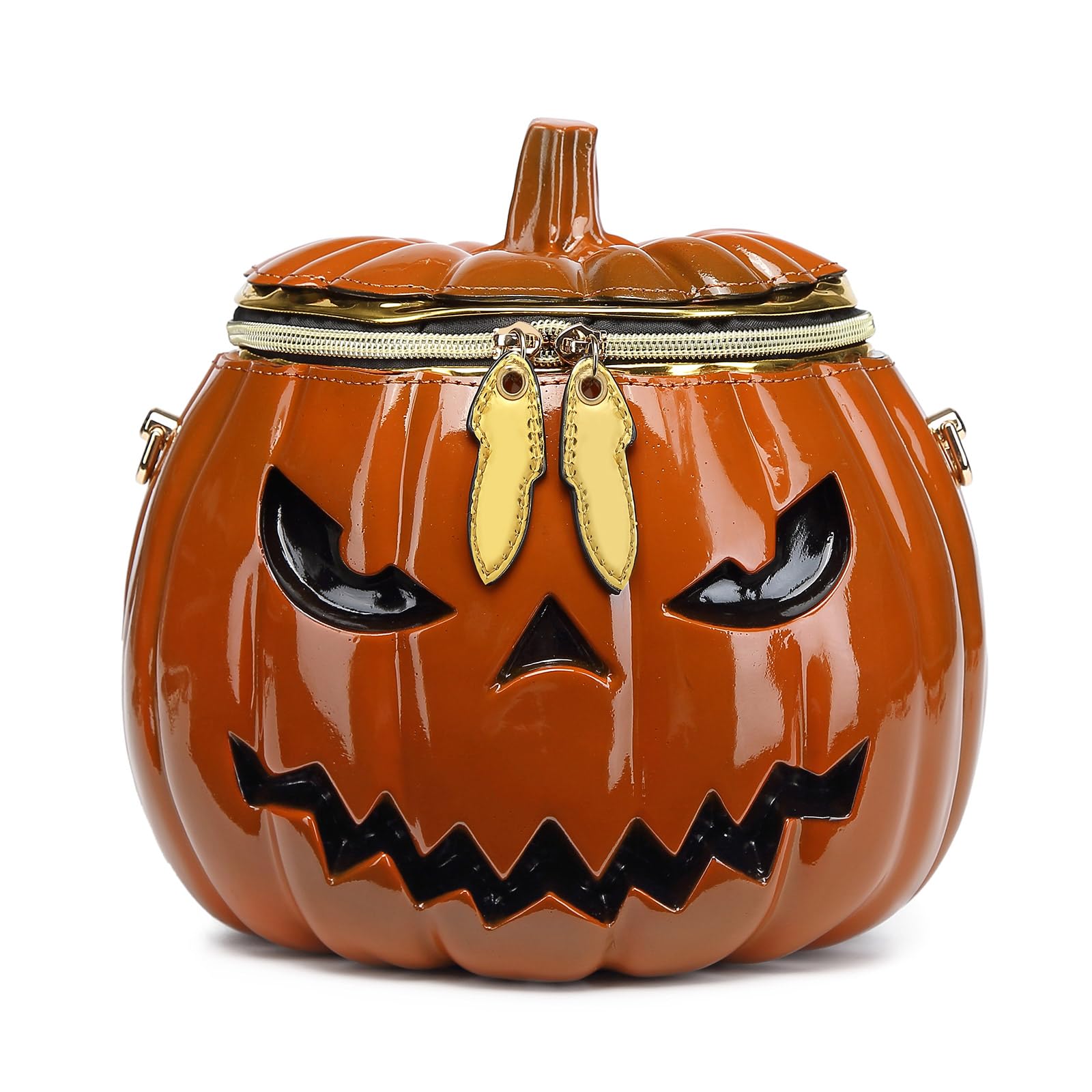 Funny Pumpkin Shape Crossbody Bag for Women - Halloween Novelty Shoulder Bag, Cute Messenger Purse for Shopping, Dating & Costume Parties
