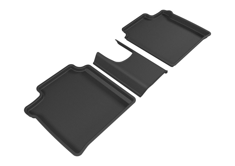 3D MAXpider Custom Fit All-Weather Floor Mats for 2014-2019 Nissan Versa Note Kagu - 2nd Row Black Car Mats - Perfect for Road Trips, Daily Commutes & Winter Protection
