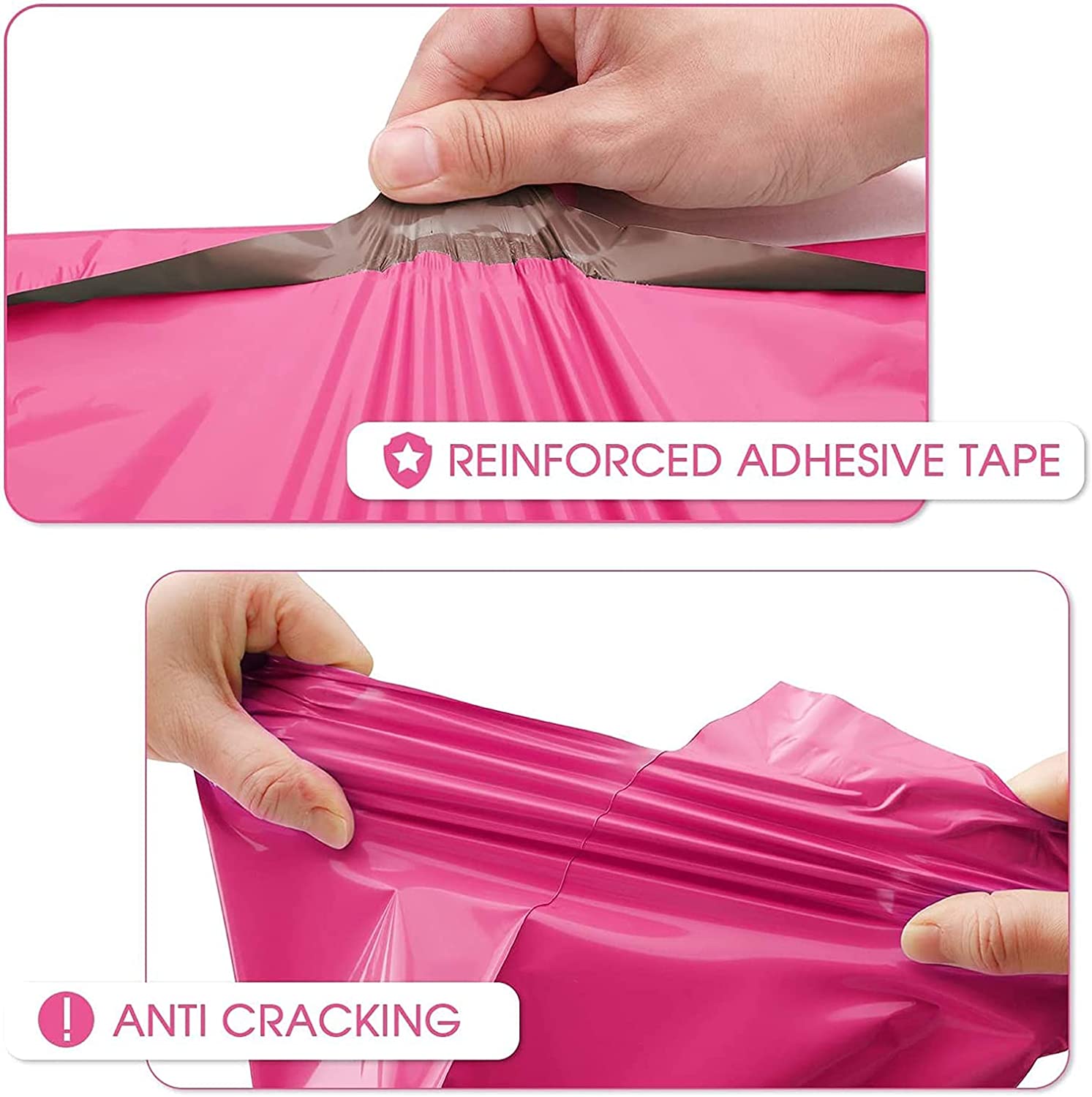 14.5x19 Inch Pink Poly Mailer Envelope Shipping Bags - Waterproof & Durable Mailing Pouches for Ecommerce, Clothing, Subscription Boxes & Online Shopping Deliveries
