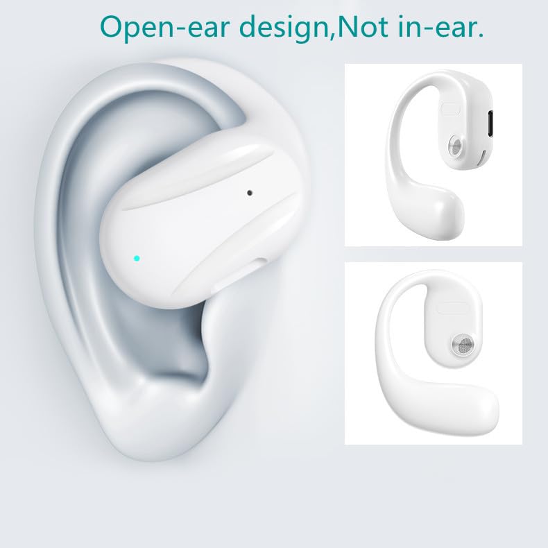 Single Open Ear Wireless Bluetooth Headphones - 16H Playtime, Bluetooth 5.2, IPX5 Waterproof, Secure Earhook Design for Sports & Driving (Left Ear, Black) - Perfect for Running, Cycling, Gym Workouts & Hands-Free Calls