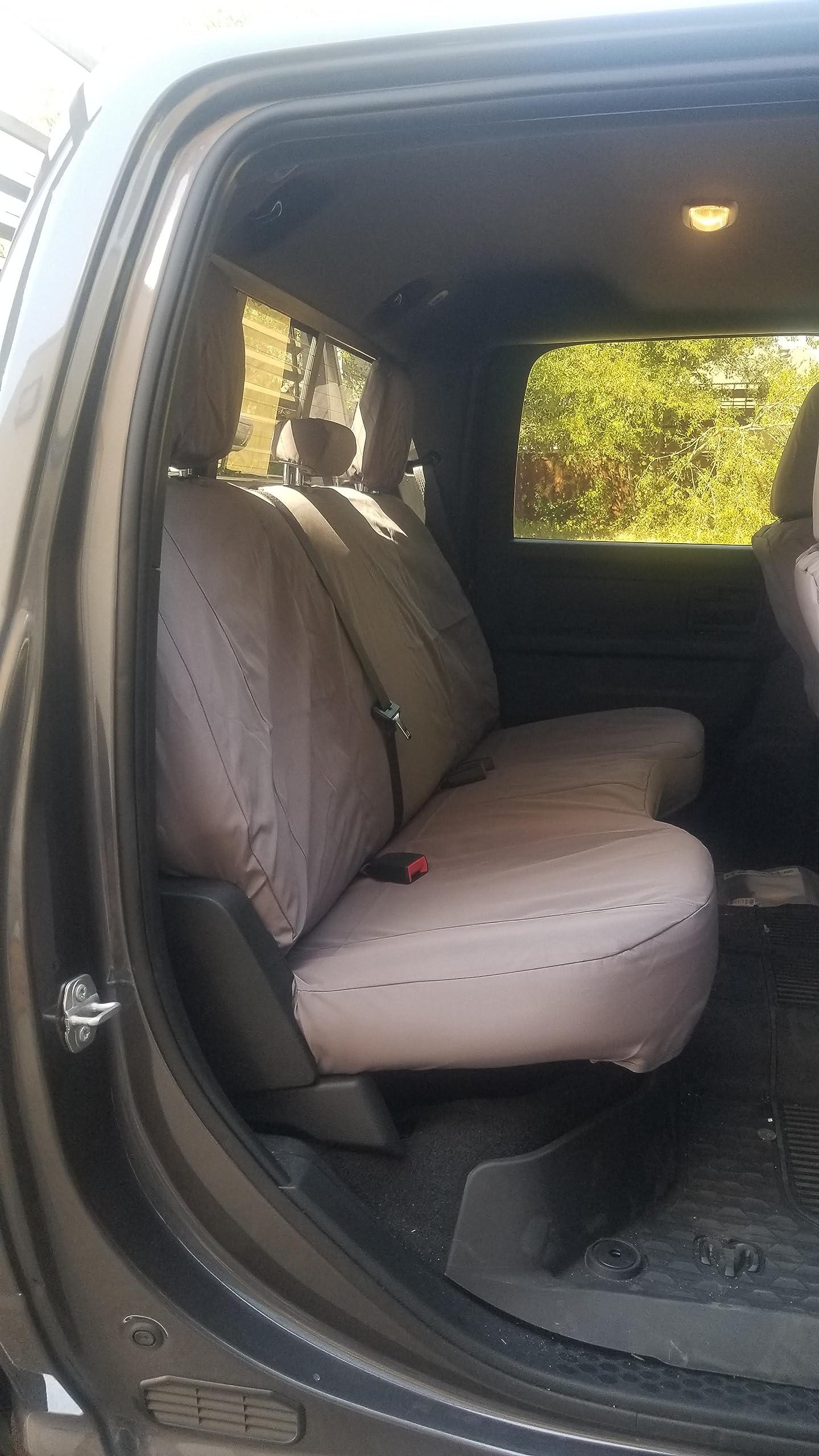 Premium Durafit D1333-C8 Gray Endura Seat Covers for 2012-2021 Dodge Ram 1500-3500 - Heavy Duty Rear Bench Seat Protection with 3 Headrests | Perfect for Truck Owners, Off-Road Adventures & Work Vehicles