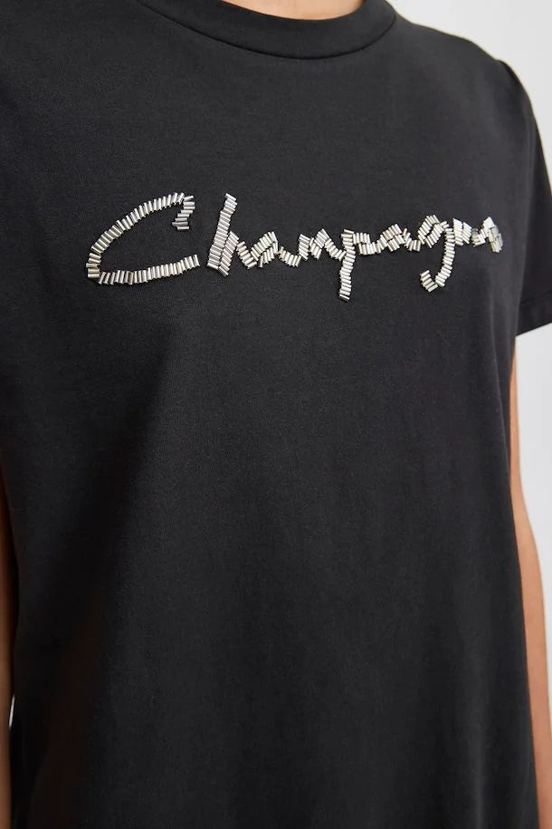 Premium Champagne T-Shirt for Men & Women - Soft Cotton Black Tee - Perfect for Casual Wear, Parties & Gifts