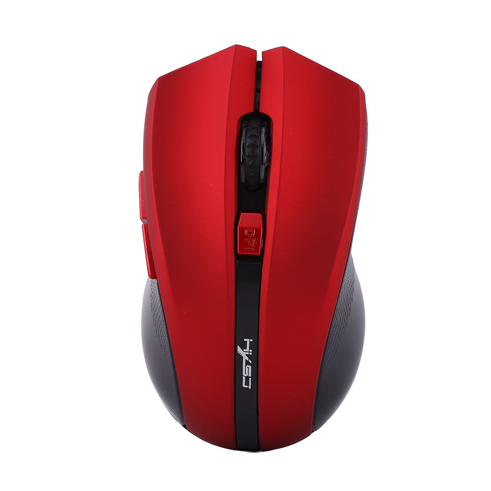 Wireless Gaming Mouse 2.4G RGB Optical Mouse with 6 Programmable Buttons, 10-15M Range for PC Laptop Desktop - Plug & Play, Ergonomic Design (Red) - Perfect for FPS, MOBA Games & Office Work