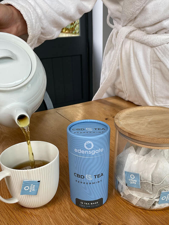 Premium Organic CBD Tea for Relaxation & Stress Relief - Natural Herbal Infusion with Cannabidiol - Perfect for Evening Wind Down & Wellness Routine