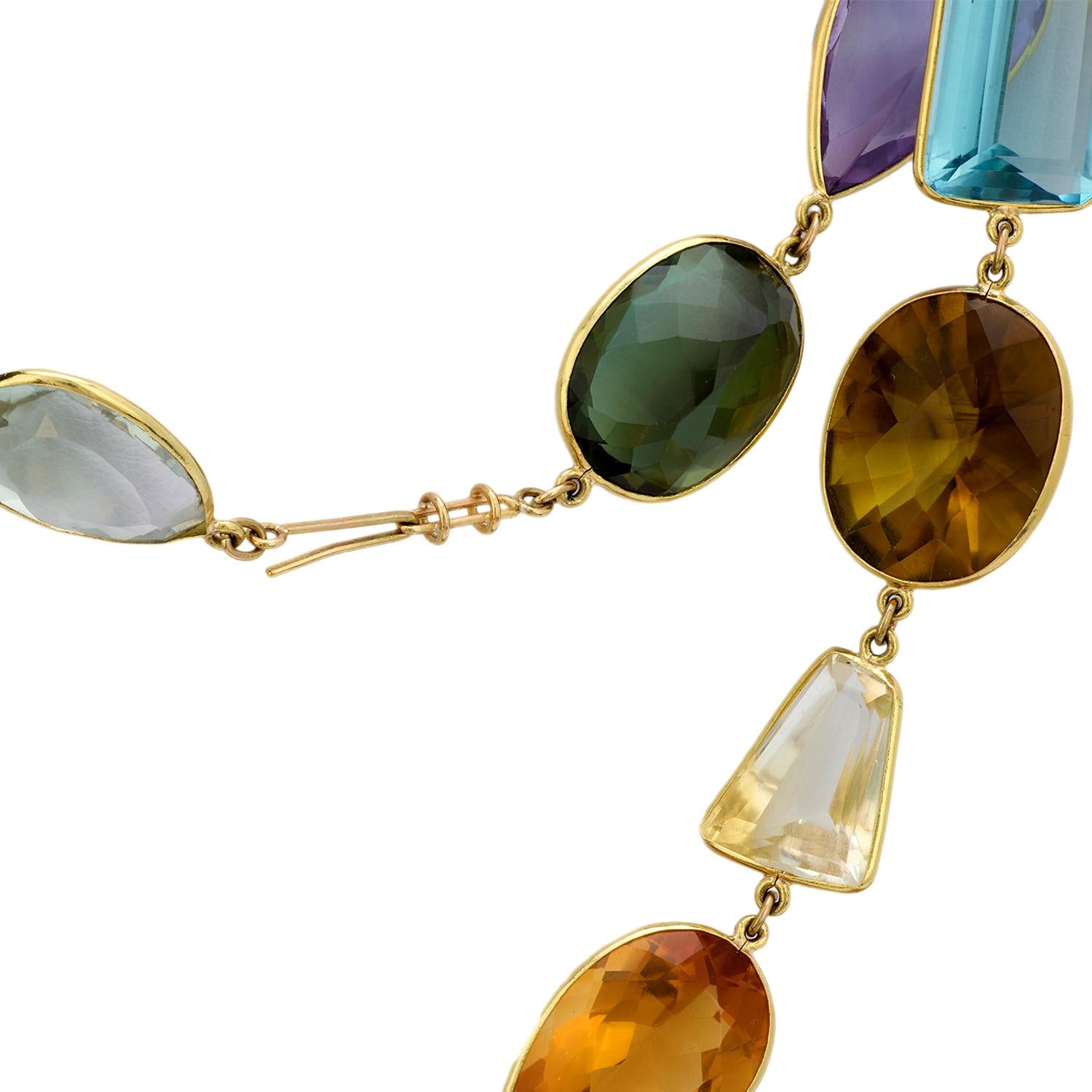 Vintage Gemstone 18K Yellow Gold Necklace for Women - Elegant Handmade Jewelry Gift for Birthday, Anniversary & Special Occasions
