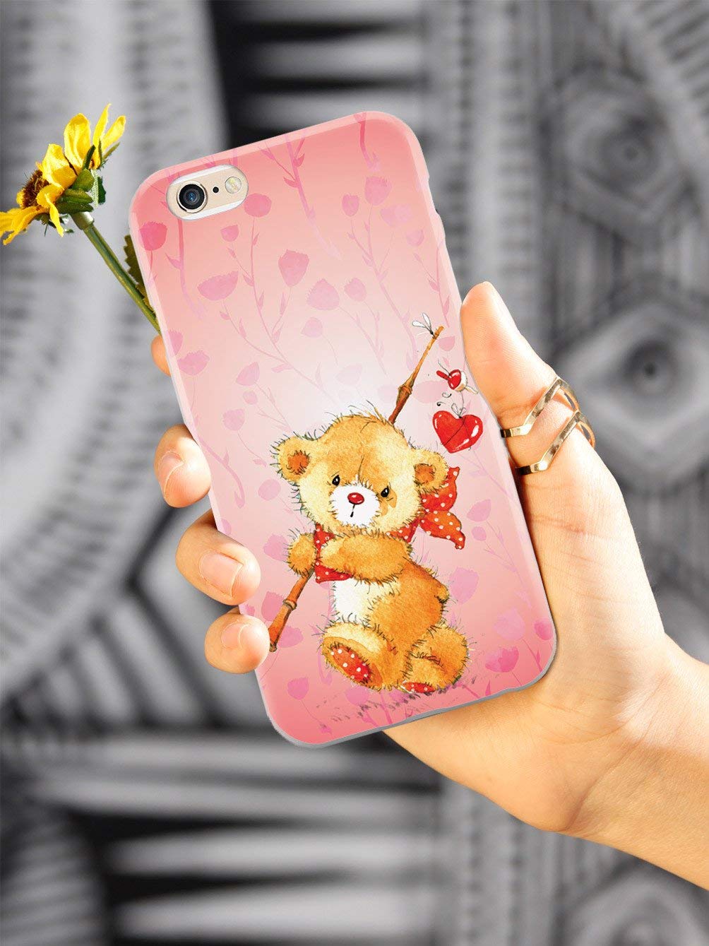 Teddy Bear iPhone SE Case - 3D Textured Protective Cover for Apple iPhone SE (2020/2022) - Cute 