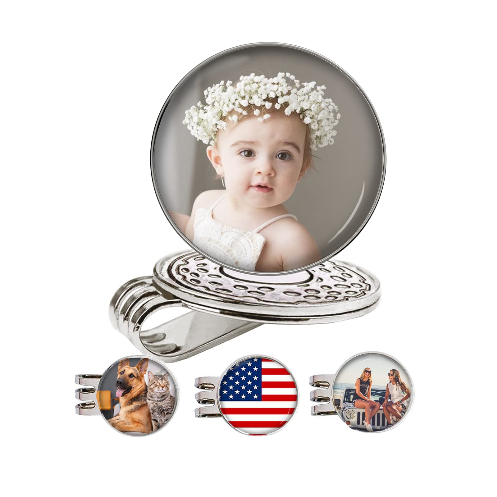 Custom Golf Ball Markers & Magnetic Hat Clip Set - Personalized with Your Photo/Logo - Perfect Golf Gift for Men, Dad, Beginners - Ideal for Father's Day, Retirement & On-Course Use